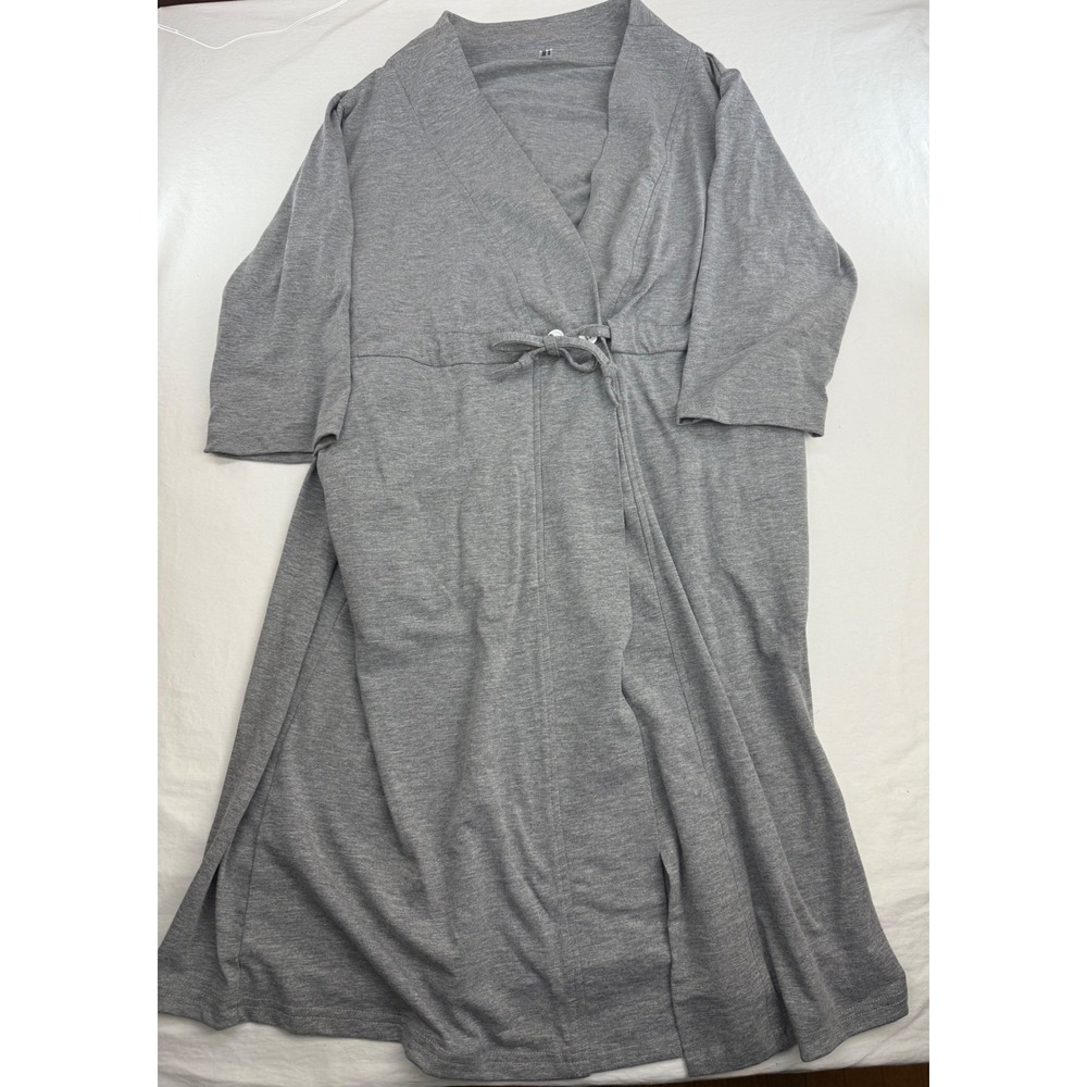Meuponc Womens Gray Post Surgery Recovery Robe with Drain Pockets Medium - Picture 5 of 8